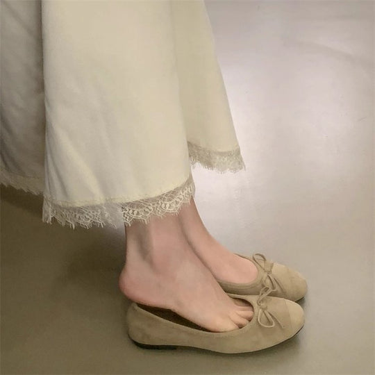 Damen Ballerina-Schuhe mit modischer Schleifenverzierung und komfortablem Fußbett R&B