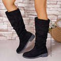 Damen Kniehohe Stiefel mit lässigem Falten-Design R&B