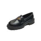 Damen elegante Mokassin-Slipper mit modischem Riemen und stabiler Gummisohle