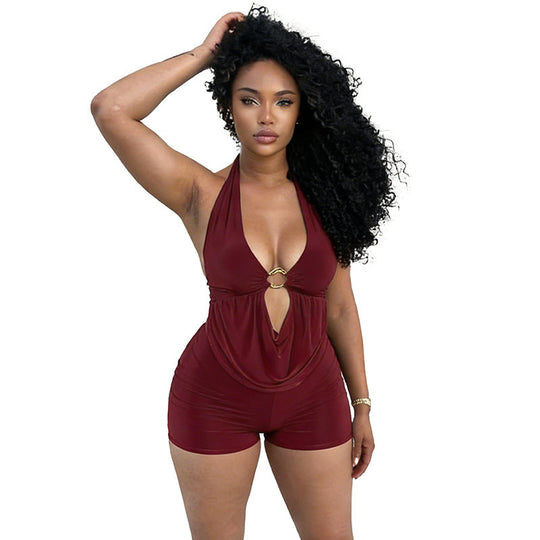 Damen Einteiler mit elegantem Drapierungsdetail und verspieltem Rückenausschnitt R&B