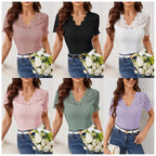 Damen Spitzen Bluse mit romantischen Details R&B
