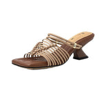 Damen Sandalen mit geflochtenem Design und komfortablem Blockabsatz R&B
