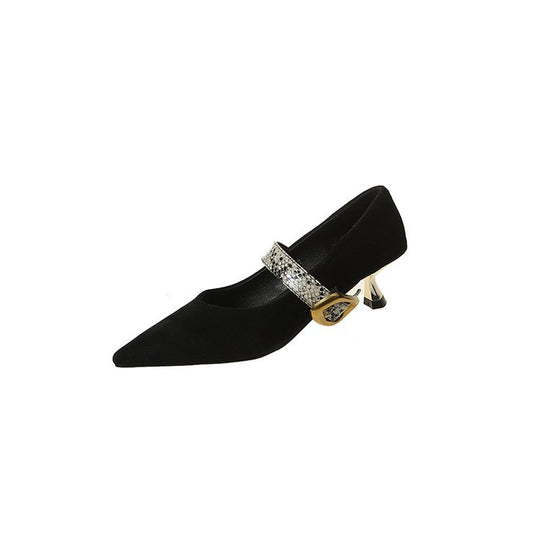 Damen elegante Slingback-Pumps mit Glitzer-Riemen R&B