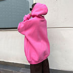 Damen Bequemer oversized Kapuzenpullover mit Kängurutasche R&B