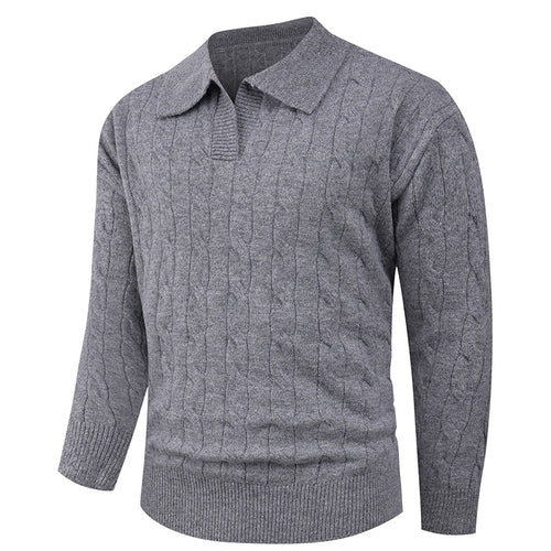 Herren eleganter Strickpullover mit modernem Zopfmuster R&B