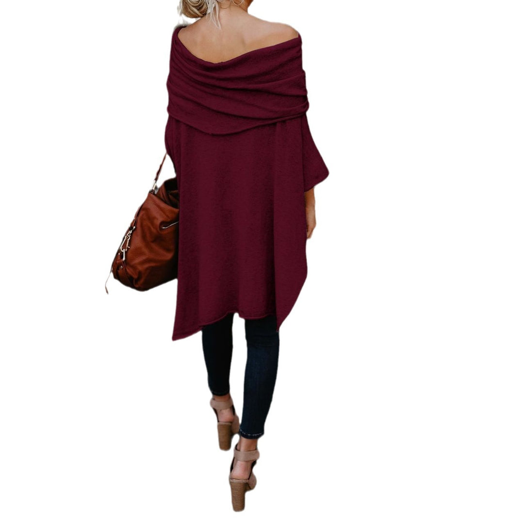 Damen lässiger Poncho mit asymmetrischem Saum R&B