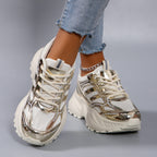 Damen Sportliche Chunky Sneakers mit atmungsaktiver Mesh-Oberfläche