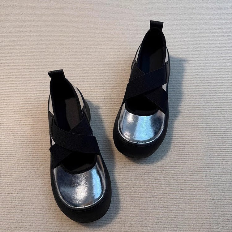 Damen Ballerinas mit elastischem Kreuzband und dämpfender Sohle R&B