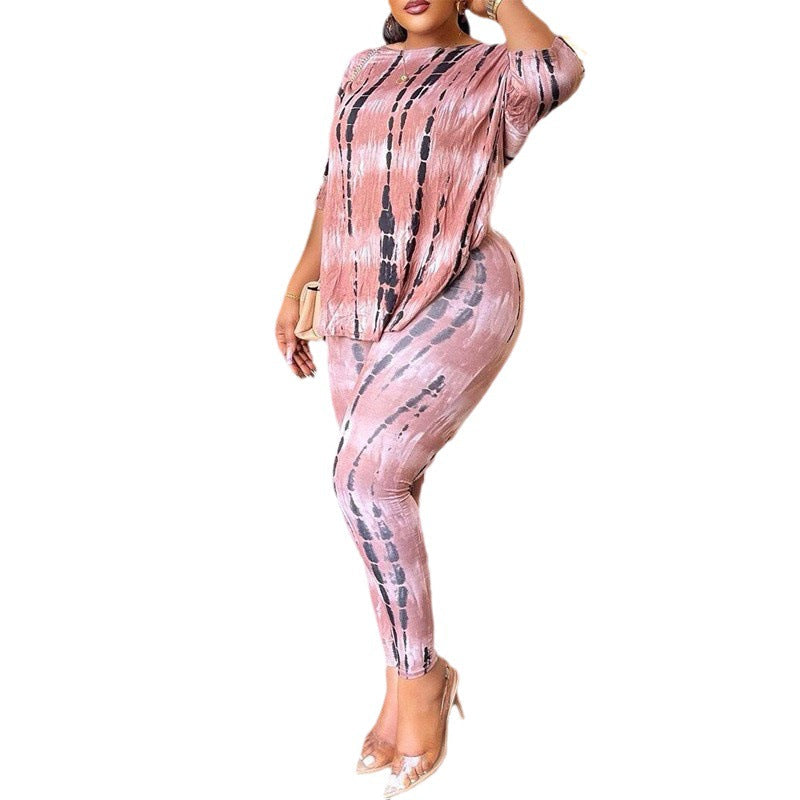 Damen Stylishes Freizeit-Outfit mit Oversized Oberteil und enganliegender Hose R&B