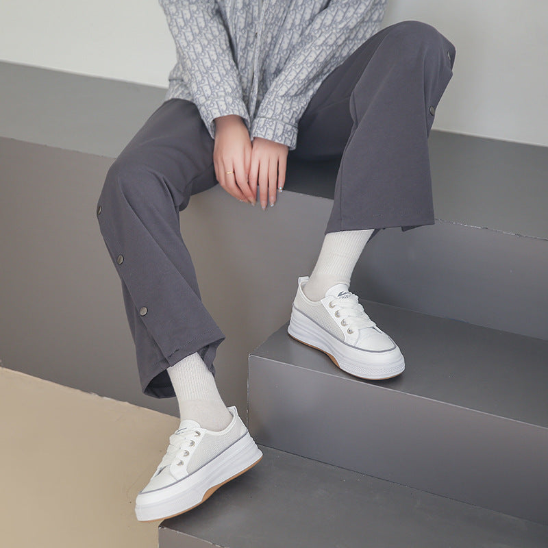 Damen Sportliche Plateausneaker mit atmungsaktivem Mesh-Obermaterial und rutschfester Sohle R&B