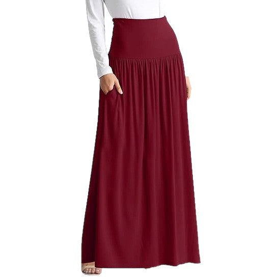 Damen Maxi-Rock mit elastischem Bund und Taschen R&B