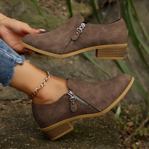 Damen modische Stiefeletten mit elegantem Reißverschlussdesign R&B