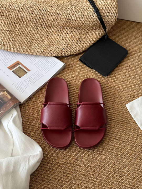 Damen Komfortable Zehentrenner-Sandalen im minimalistischen Design mit doppeltem Riemen R&B