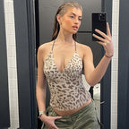 Damen Animal Print Top R&B