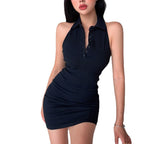 Damen Polo-Kleid mit figurbetontem Schnitt und Kragen R&B
