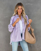 Damen Lässige Denim-Übergangsjacke im Vintage-Stil mit fransigen Details R&B