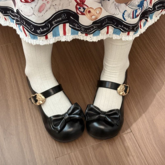 Damen elegante Mary Jane Ballerinas mit Schleifenverzierung R&B