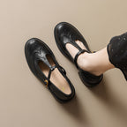 Damen Ballerinas mit modischem Riemen und stilvollem Blockabsatz