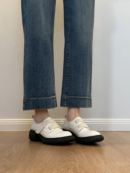 Damen bequeme Schnürschuhe mit elastischen Riemen R&B