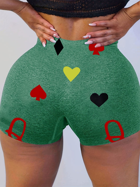 Damen Sportliche Shorts mit buntem Druck R&B