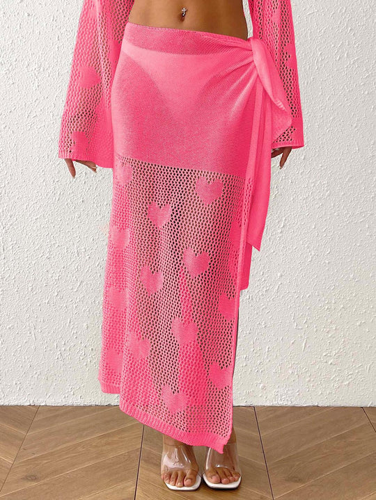 Damen transparenter Häkel-Strandsarong R&B