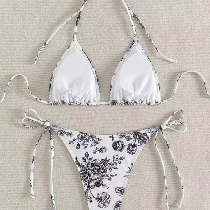 Damen Elegantes Triangel-Bikini-Set mit herausnehmbaren Polstern R&B
