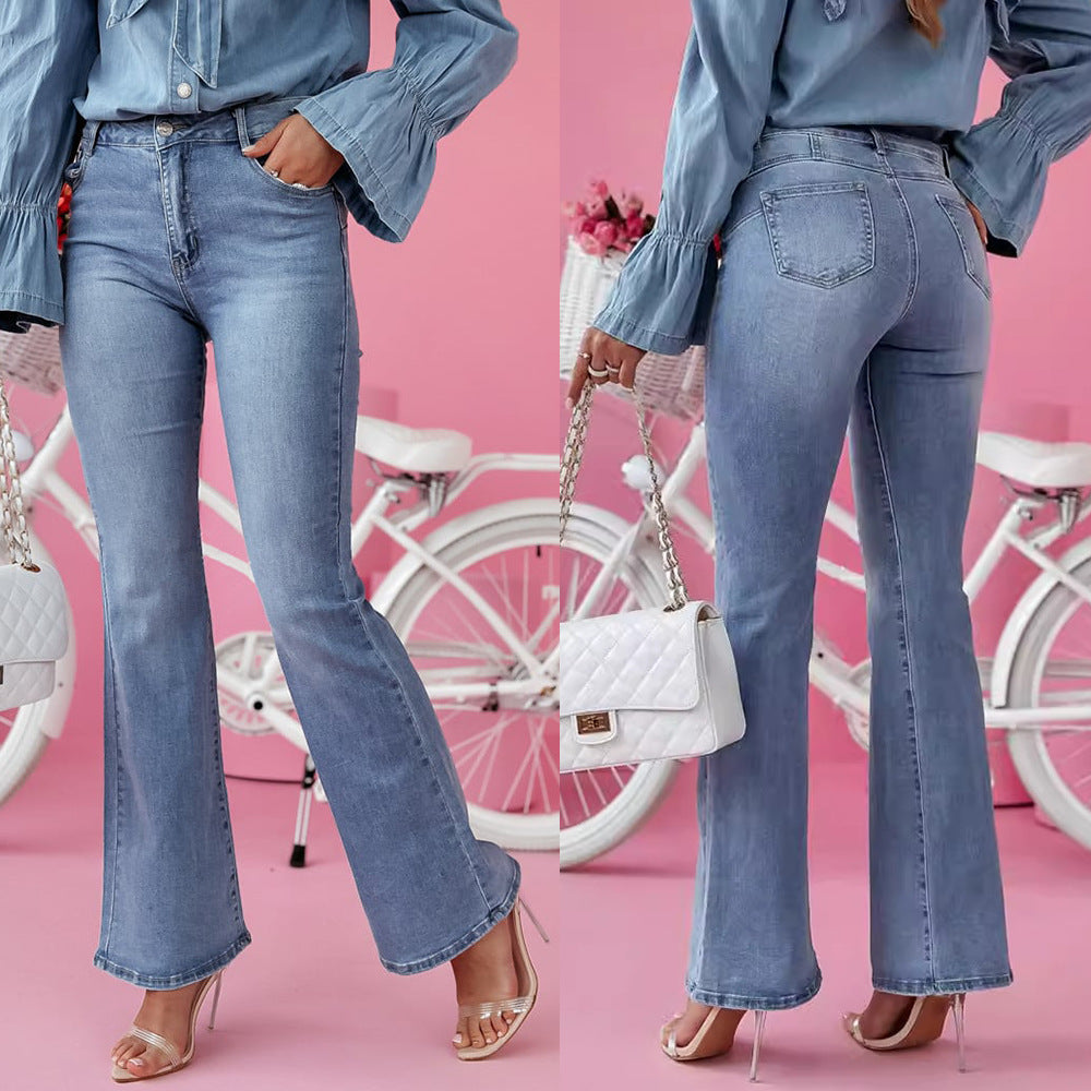 Damen Flared Jeans im eleganten Vintage-Look mit hoher Taille R&B