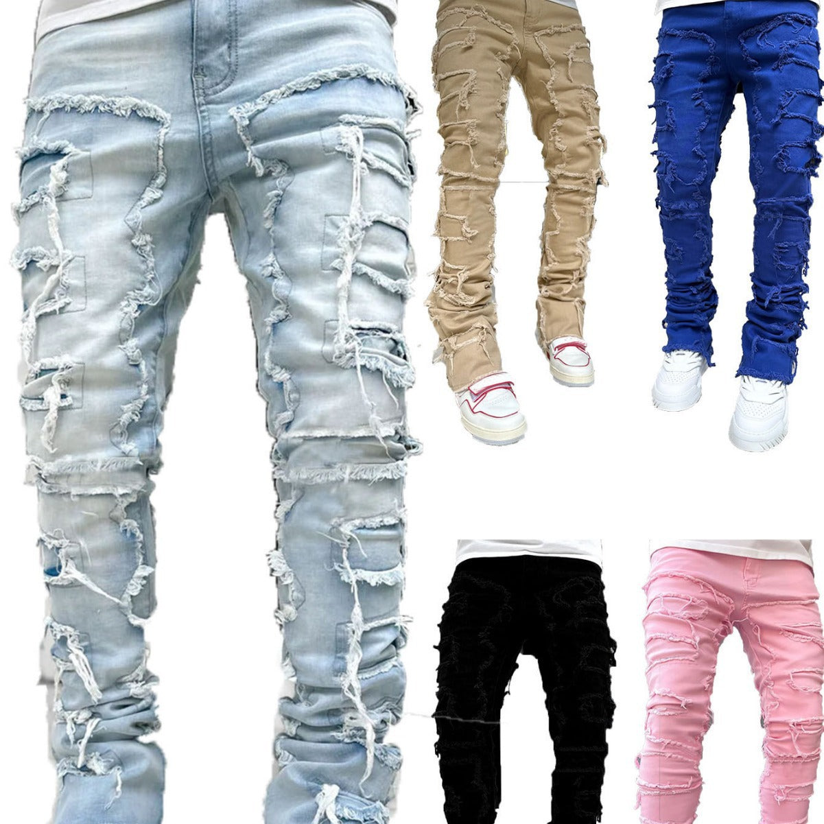 Herren Schnittige Jeanshose mit Rissoptik R&B