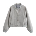 Damen lässige Oversize-Jacke mit Knopfverschluss R&B