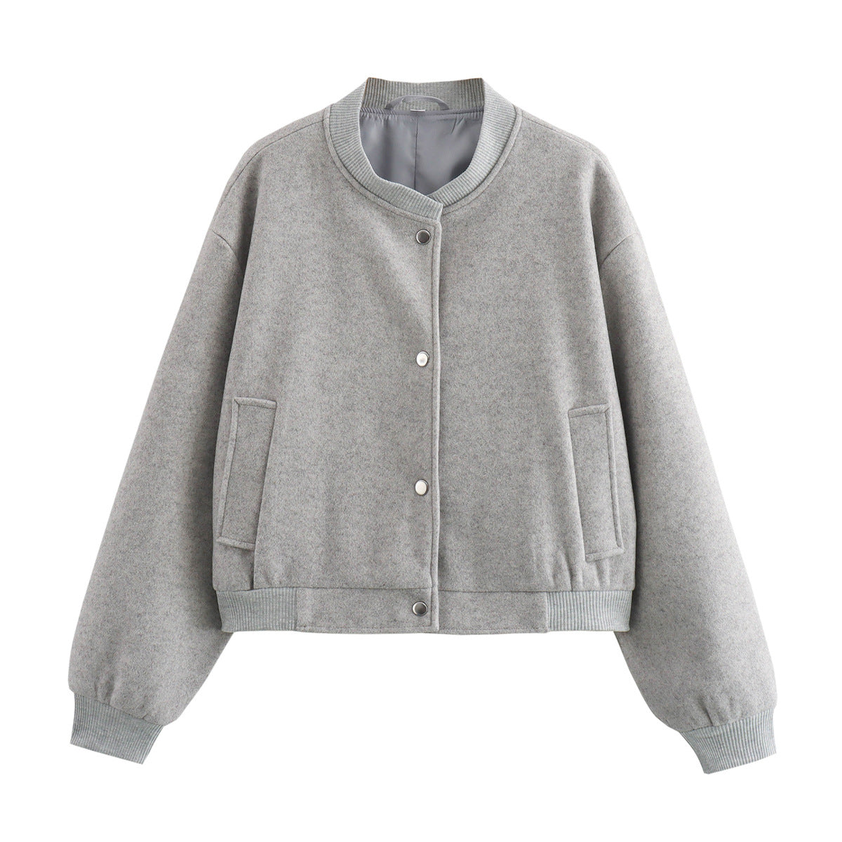 Damen lässige Oversize-Jacke mit Knopfverschluss R&B