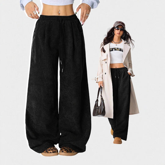 Damen Weite Cord-Hose mit elastischem Bund R&B