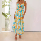 Damen Maxikleid mit festlichem Cut-Out und fließendem Rock R&B