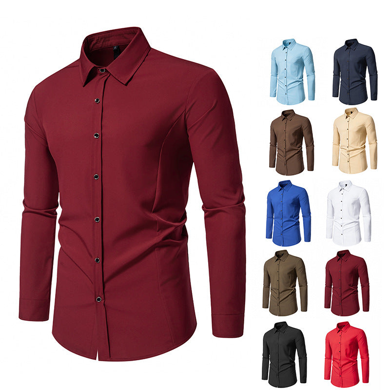 Herren modisches Langarmhemd mit elegantem Schnitt R&B