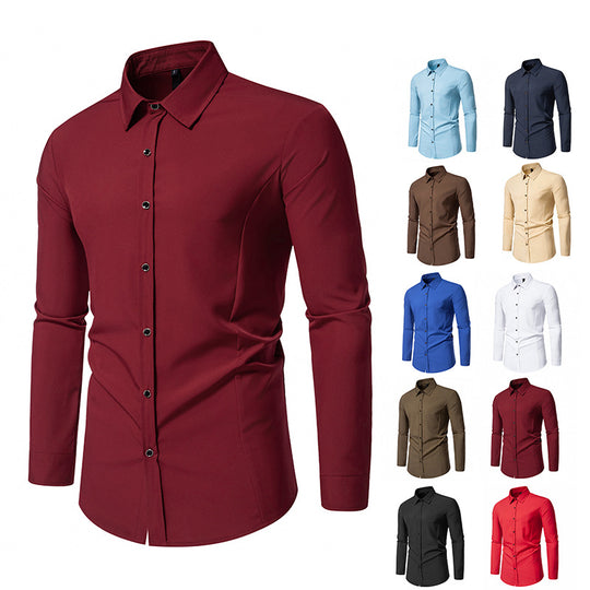 Herren modisches Langarmhemd mit elegantem Schnitt R&B