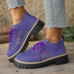Damen Sportliche Strick-Sneaker mit rutschfester Sohle R&B