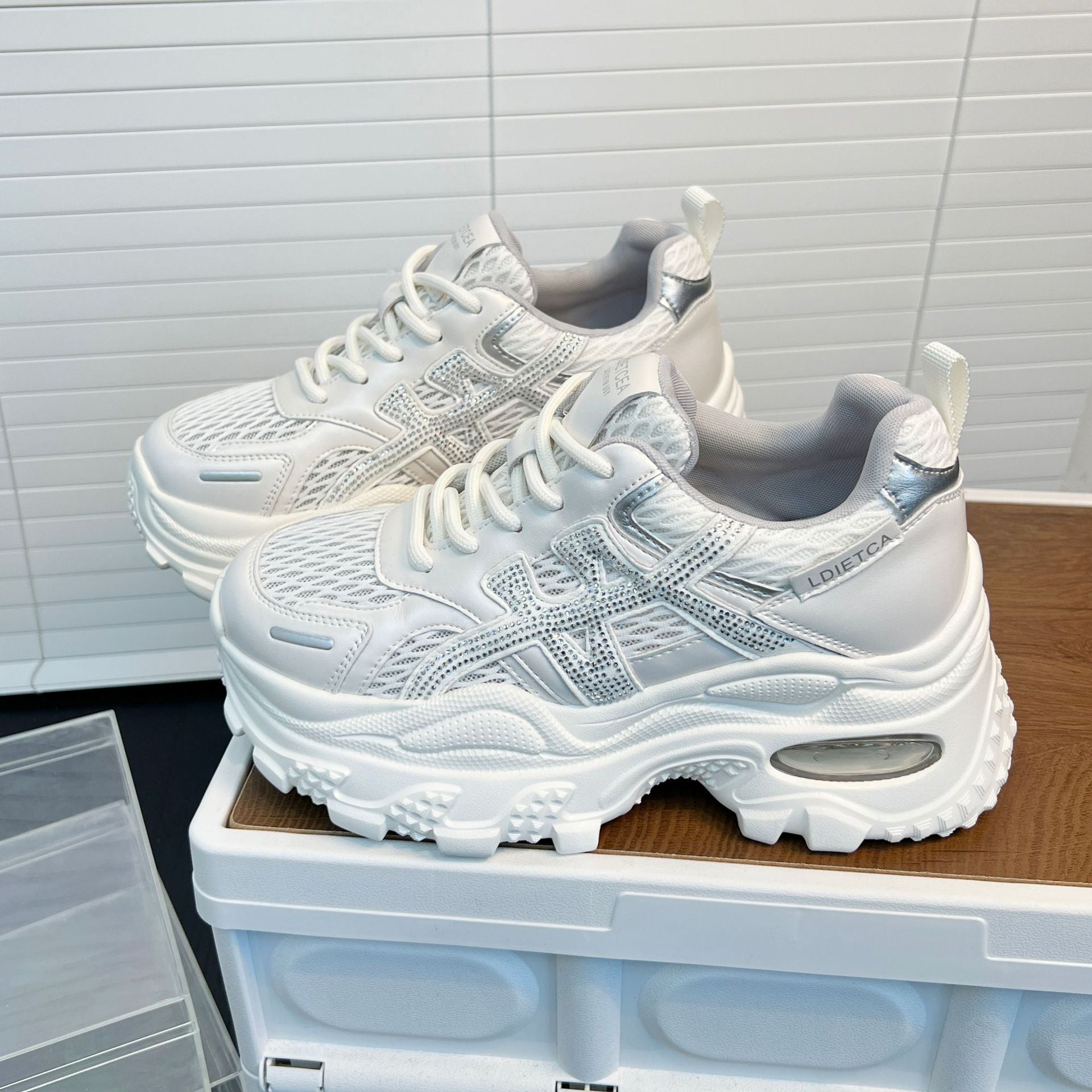 Damen Sportliche Sneakers mit innovativem Mesh-Design und modischer Plattformsohle R&B