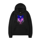 Damen Kapuzenpullover mit künstlerischem Katzenmotiv und bequemer Passform
