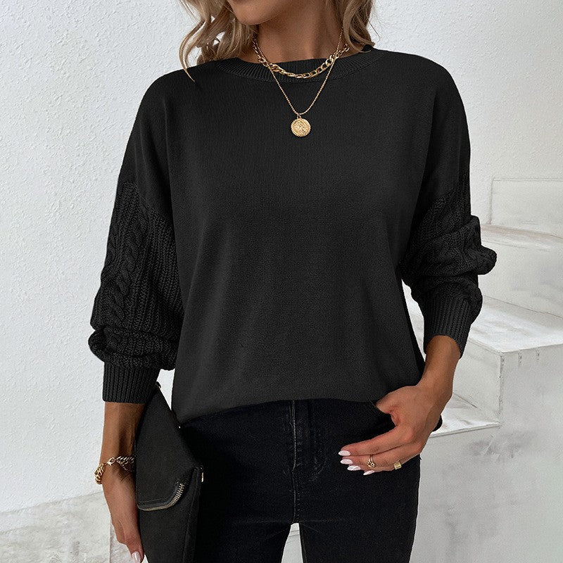 Damen Pullover mit strukturierten Ärmelpartien und lockerer Passform R&B