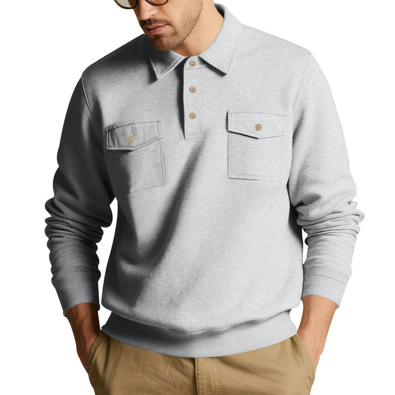 Herren lässiger Pullover mit praktischen Pattentaschen R&B