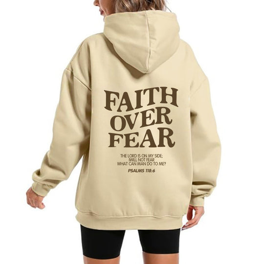 Damen Kapuzensweater mit motivierendem Schriftzug und bequemem Schnitt R&B