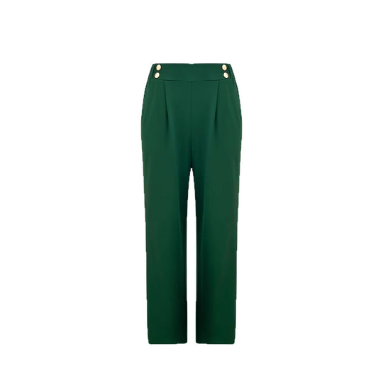 Damen Weit geschnittene Hose mit eleganter Knopfdetail R&B