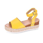 Damen Wedge-Sandaletten mit verstellbarem Riemen und luxuriösem Bastdesign R&B