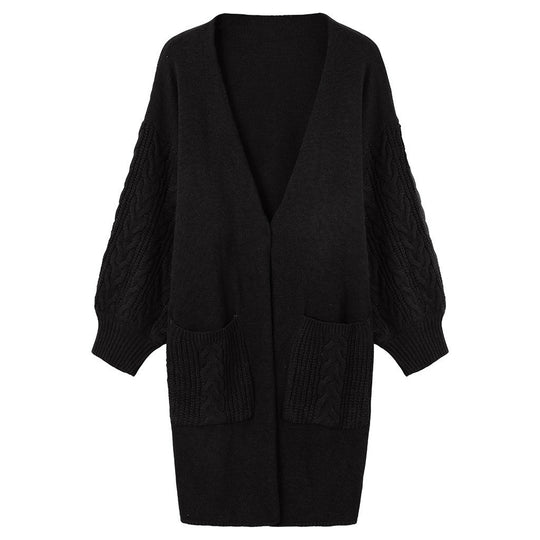 Damen gemütliche Strickjacke mit Taschen R&B