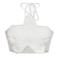 Damen Crop Top mit floralem Häkelmuster R&B
