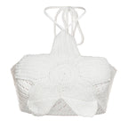 Damen Crop Top mit floralem Häkelmuster R&B