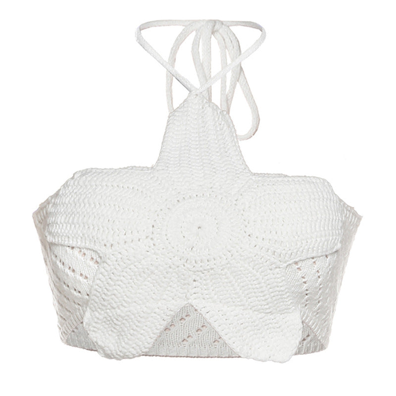 Damen Crop Top mit floralem Häkelmuster R&B