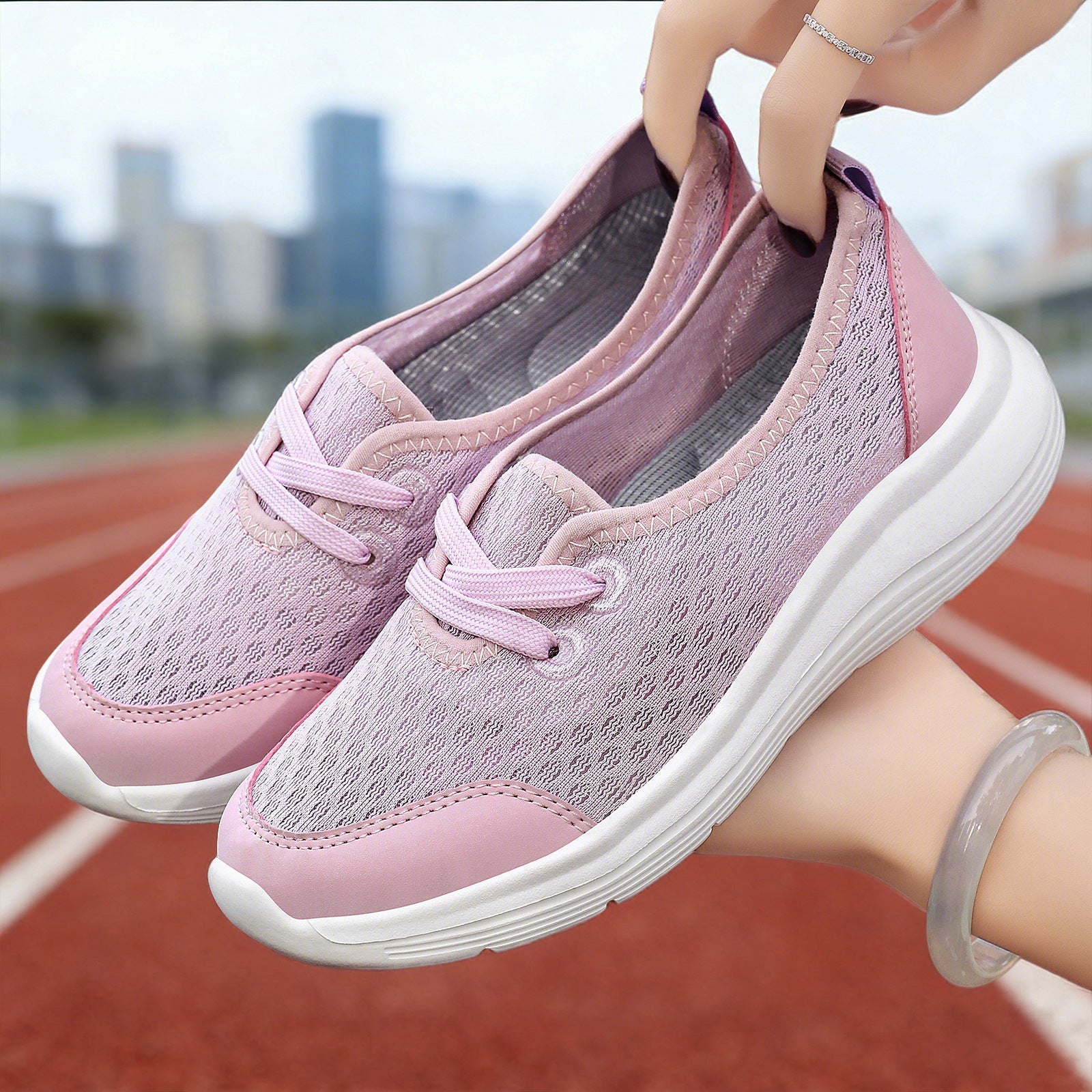 Damen Atmungsaktive Freizeit-Sneaker mit flexiblem Mesh-Obermaterial R&B
