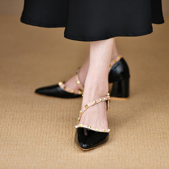 Damen Elegante Strapschuhe mit dekorativen Nieten R&B