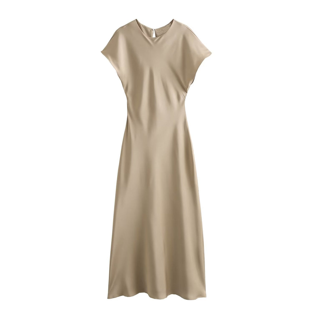 Damen elegantes Maxikleid mit fließendem Schnitt und modernem V-Ausschnitt R&B