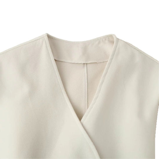 Damen elegante Wickeljacke mit Gürtel R&B
